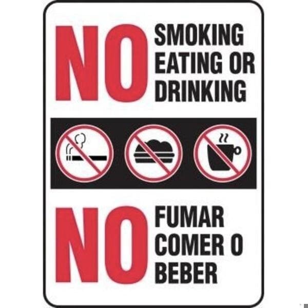 Accuform BILINGUAL SAFETY SIGN NO SMOKING SBMSMK585XL SBMSMK585XL - main